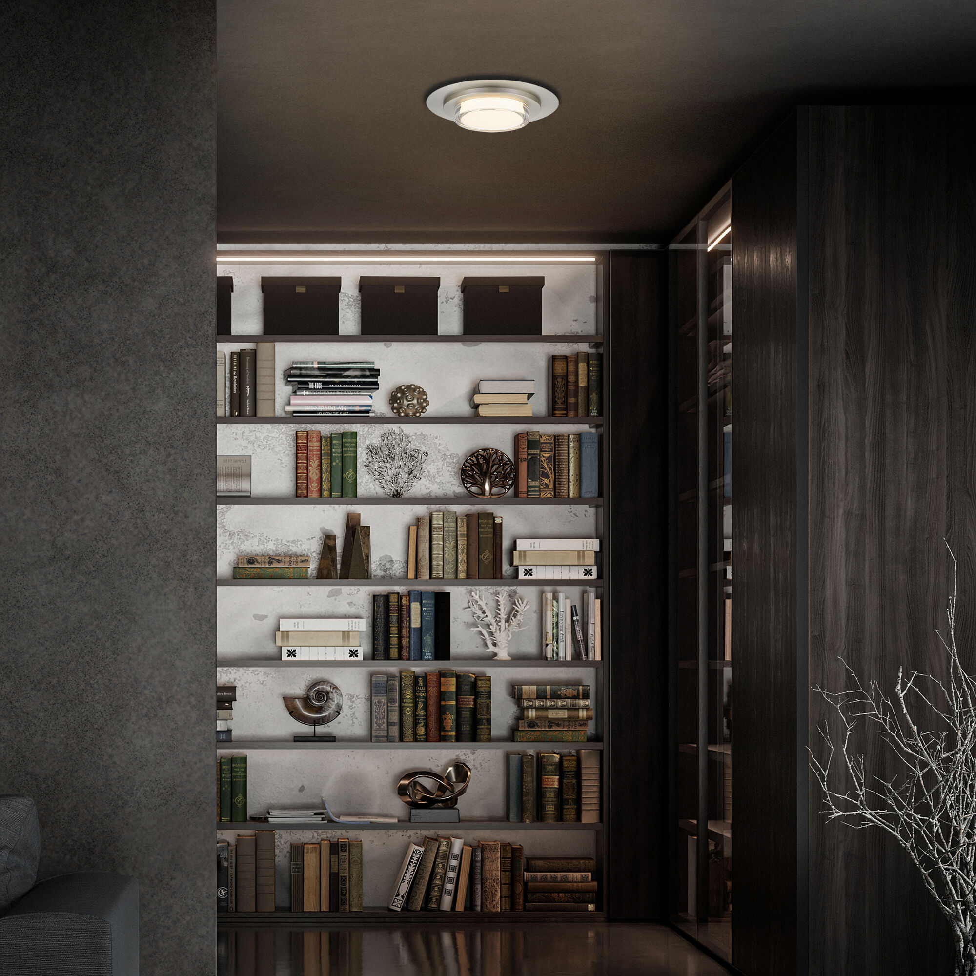 Plate LED 16 inch Brushed Stainless Steel Outdoor Flush Mount